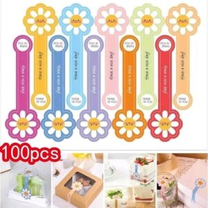 Colorful Flower Thank You Stickers - 100pcs